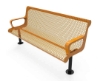 Picture of Elite Series 4 ft. Thermoplastic Polyethylene Coated Contour Bench with Back - 109 lbs. - Quick Ship
