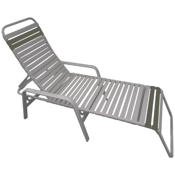 Picture of Eclipse Vinyl Strap Chaise Lounge with Arms and Powder Coated Aluminum Frame