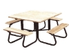 Picture of 48" Square Wooden Picnic Table with 1 5/8" O.D. Tube Steel Frame - 234 Lbs.
